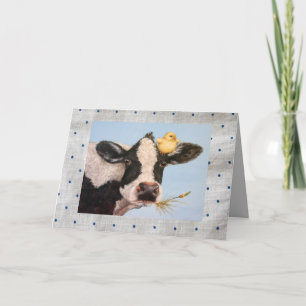 Tarjeta Panza y vaca en puntos