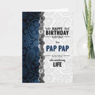 Tarjeta PAP Birday Blue Paisley Card