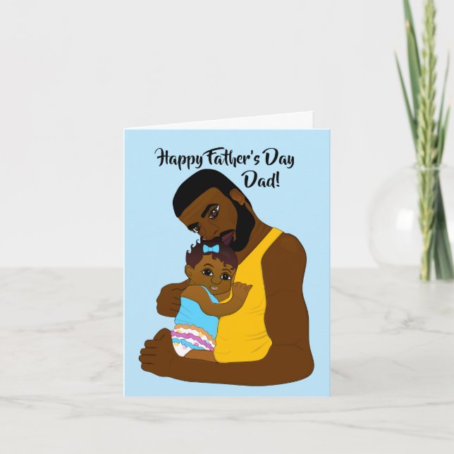 Tarjeta Papá afroamericano feliz día del padre (Anverso)