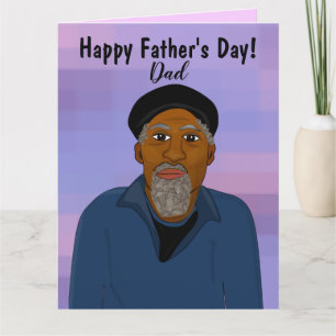 Tarjeta Papá afroamericano Feliz día del padre 