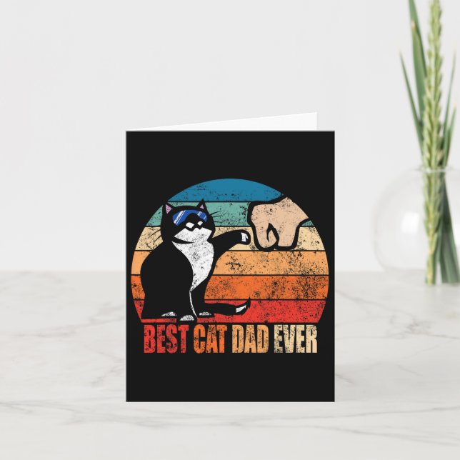 Tarjeta Papá Amo Al Gato Regalo De Día De Los Padres Nada  (Anverso)