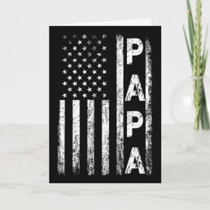 Tarjeta Papa Bandera Americana Vintage Día del Padre 4 de