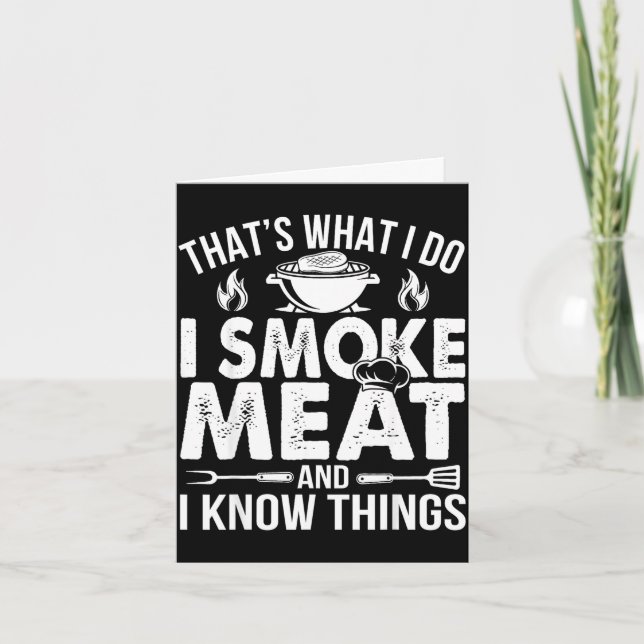 Tarjeta Papá barbacoa ahuma carne sabe cosas pitmaster (Anverso)