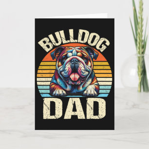 Tarjeta Papá Bulldog Vintage Amantes de Perros Daddy Día d
