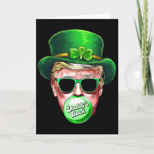 Tarjeta Papa Ck Trump Día de San Patricio Trébol Afortunad