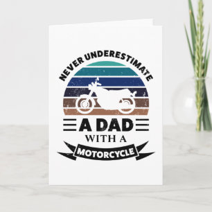 Tarjeta Papá con moto divertida regalos Día del padre