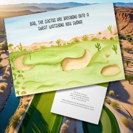 Tarjeta Papá, cumpleaños campo de golf desierto acuarela