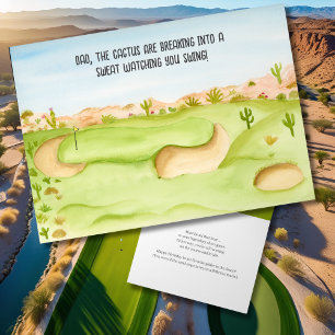 Tarjeta Papá, cumpleaños campo de golf desierto acuarela
