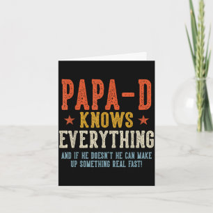 Tarjeta Papa-d lo sabe todo día del padre retro vintage