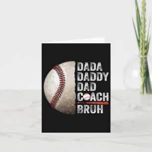Tarjeta Papá Daddy Papá Bruh Beisbol Vintage Entrenador Di