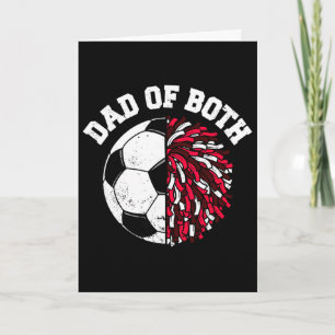 Tarjeta Papá de ambos Papá de fútbol Papá de porristas Pap
