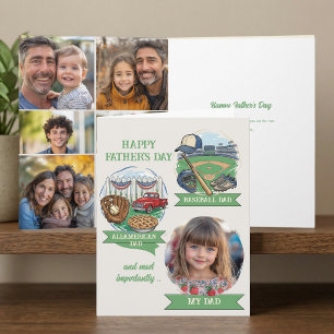 Tarjeta Papá de béisbol totalmente americano Día del padre
