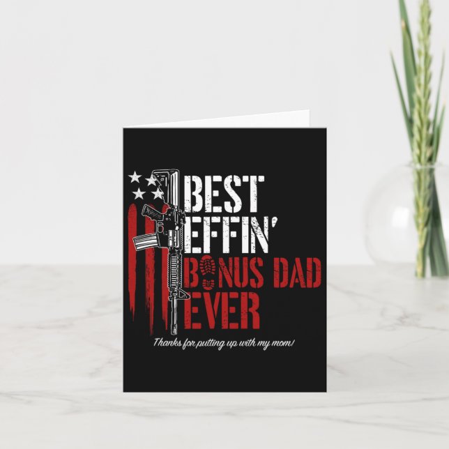 Tarjeta Papá de bonificación genial, arma, bandera estadou (Anverso)