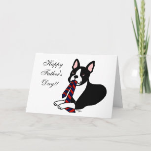 Tarjeta Papá de Boston Terrier con el lazo 2