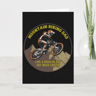 Tarjeta Papá de Ciclismo de Montaña Como Papá Regular Pero