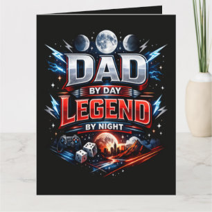 Tarjeta Papá De Día Leyenda Por La Noche - Epic Gamer Papá