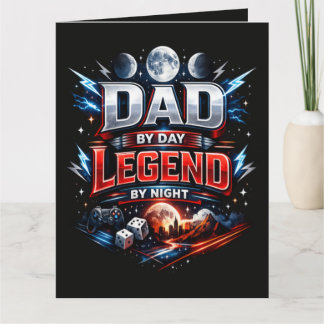 Tarjeta Papá De Día Leyenda Por La Noche - Epic Gamer Papá