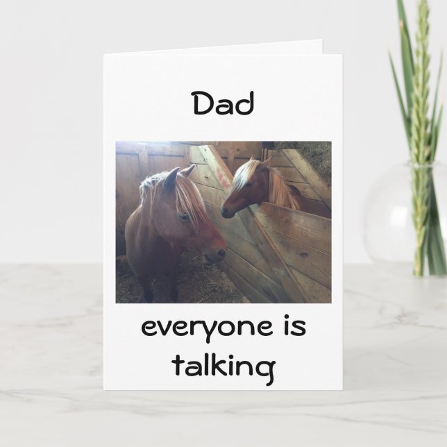 TARJETA PAPÁ DE DOS CABALLOS DE HABLAR FELIZ CUMPLEAÑOS (Anverso)