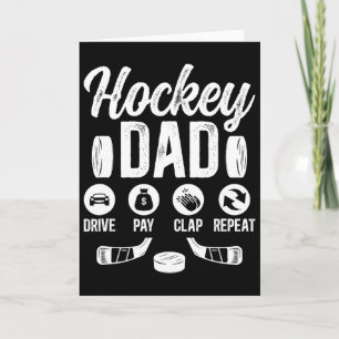 Tarjeta Papá de hockey conduce paga aplaude jugador de hoc