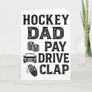 Tarjeta Papá de hockey paga el viaje aplauso divertido deb