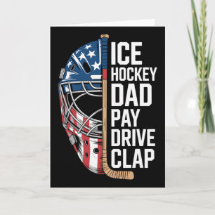 Tarjeta Papá de Hockey sobre Hielo Paga Conduce Aplauso 