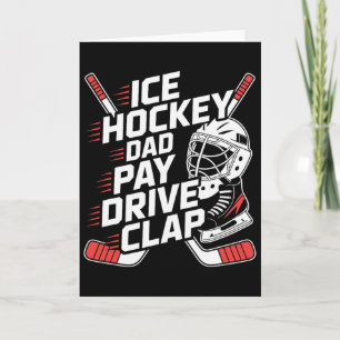 Tarjeta Papá de Hockey sobre Hielo Paga Conduce Aplauso, P
