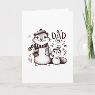Tarjeta Papá de la ardilla con el bebé