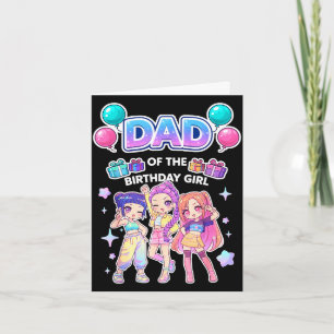 Tarjeta Papá de la chica del cumpleaños lindo chibi kpop d