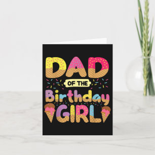 Tarjeta Papá De La Familia Chica De Cumpleaños Hielo Crema