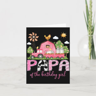 Tarjeta Papa de la niña de cumpleaños camión granja vaca r