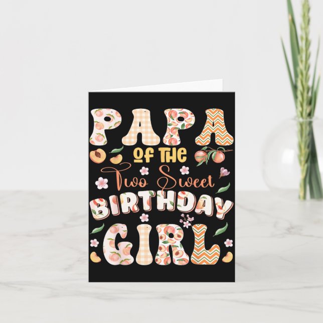 Tarjeta Papa de la niña melocotón de cumpleaños número 2 d (Anverso)