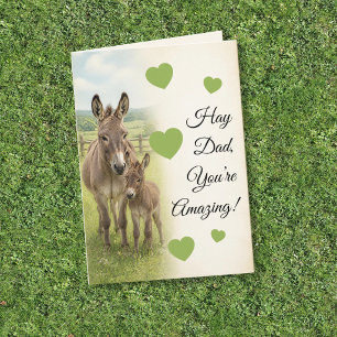 Tarjeta Papa de la paja Eres increíble Granja de burros Dí