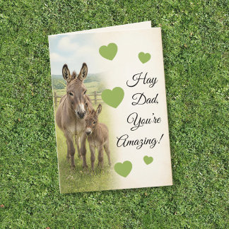 Tarjeta Papa de la paja Eres increíble Granja de burros Dí