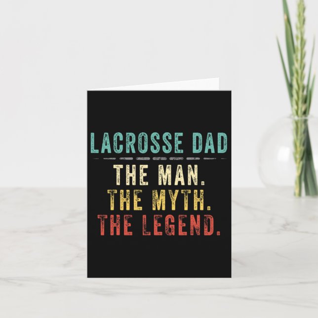 Tarjeta Papá de Lacrosse Regalo del Día del Padre Hombre d (Anverso)