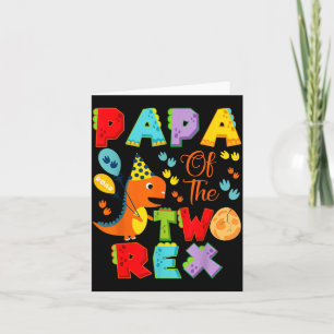 Tarjeta Papa de los dos Rex niño cumpleañero 2 dinosaurio