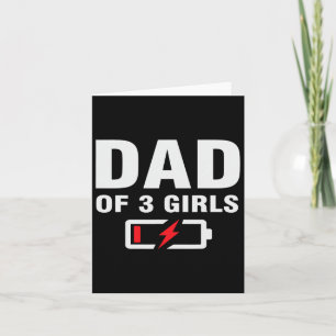 Tarjeta Papá De Los Tres Chicas Chiste Del Día Del Padre Q