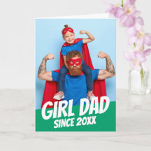 Papá de Niña Desde 20XX Moderno Saludo Simple y Ge