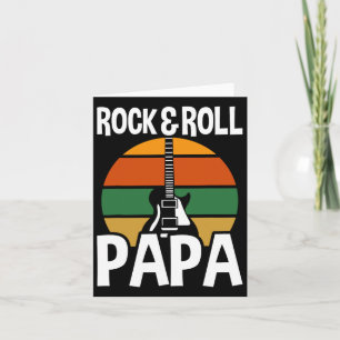Tarjeta Papa de Rock And Roll Retro Vintage Guitarra Día d