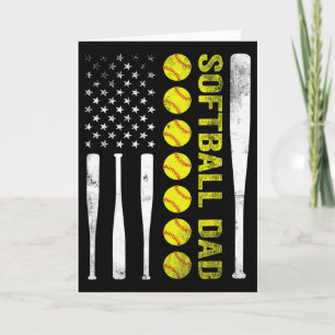 Tarjeta Papá de sóftbol EE. UU. Bandera americana Día del 