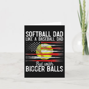 Tarjeta Papá de sóftbol vintage como un papá de béisbol ba