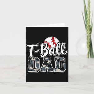 Tarjeta papá de T-ball familia camuflaje día de juego día