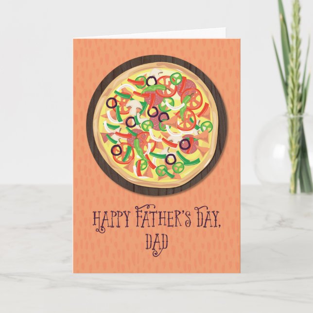 Tarjeta Papá de Tween o Teen Pizza, Día del Padre (Anverso)