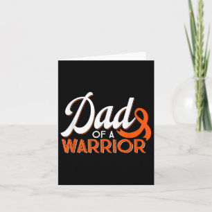 Tarjeta Papá De Un Guerrero Del Cáncer De Leucemia Naranja