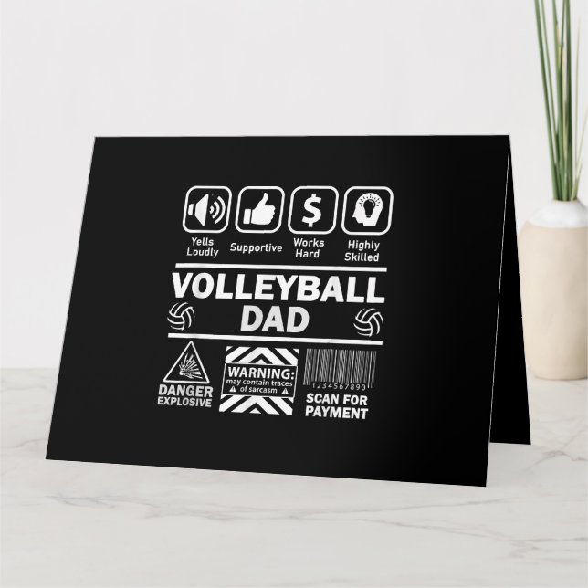 Tarjeta Papá de Voleibol Contenidos Divertidos de Padre De (Anverso)