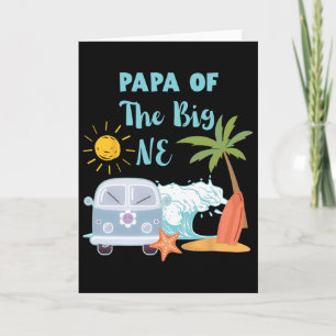 Tarjeta Papa del Big One Tema Playa Surfing Cumpleaños 1er