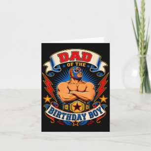 Tarjeta Papá Del Cumpleañero Divertida Máscara De Luchador