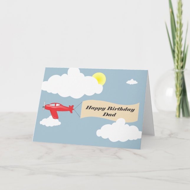 Tarjeta Papá del feliz cumpleaños - papá del aeroplano (Anverso)