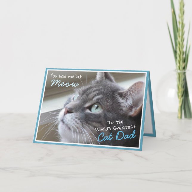 Tarjeta Papá del gato, el día del padre del gato (Anverso)
