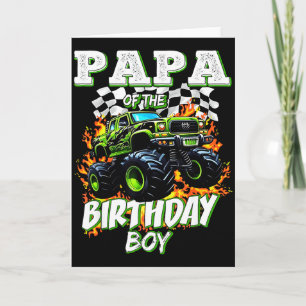Tarjeta Papa del niño cumpleañero Camión Monstruo Cumpleañ