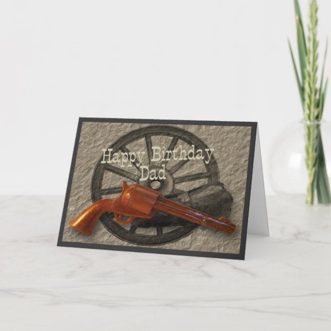 Tarjeta Papá del oeste salvaje del feliz cumpleaños del ~ (Anverso)